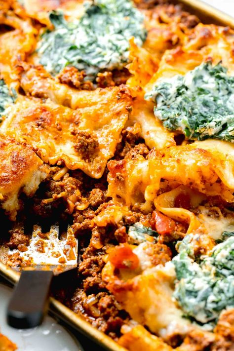 One Pan Lasagna, Lasagna With Sausage, Sheet Pan Lasagna, Zach Choi, Pan Lasagna, Crispy Parmesan Potatoes, Sausage Lasagna, How To Make Lasagna, Favorite Pasta Recipes