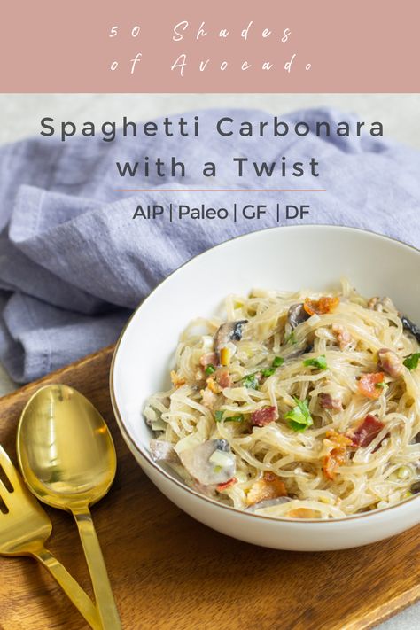 Aip Spaghetti Squash Recipes, Aip Friendly Restaurants, Aip Italian Recipes, Egg Free Paleo, Traditional Carbonara Recipe, Aip Dinners, Spaghetti Carbonara Recipe, Chicken Carbonara, Autoimmune Paleo Recipes