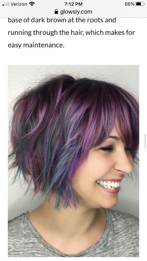 Asymmetrical Bob Color Ideas, Short Hair Bright Color Ideas, Funky Colored Short Hair, Vibrant Short Hair, Vibrant Hair Color Ideas Short, Fun Dyed Hair, Bixie Colour Hair Colors, Pixie Hair Color Ideas, Neck Length Hair Cuts