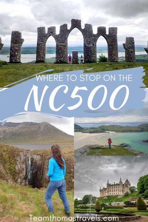 13 unmissable stops on Scotland's bucket list Nc500 road trip! From epic waterfalls to ancient ruins, we have listed our top stops that you need to include on your itinerary. #nc500 #nc500route Top stops on the NC500. Must see NC500. Vanlife. Scottish travel. Scotland Nc500, Scotland Bucket List, Northern Scotland, Mini Adventures, Cheap Travel Hacks, Travel Team, Europe Travel Tips, Scotland Travel, Ancient Ruins