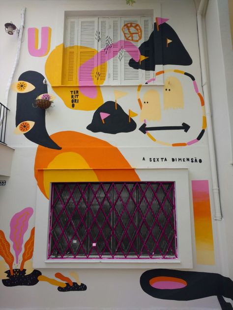 Mural Building, Illustration Mural, Street Art Utopia, Colorful Murals, Tech Art, Murals Street Art, Mural Design, Environmental Graphics, Mural Wall Art