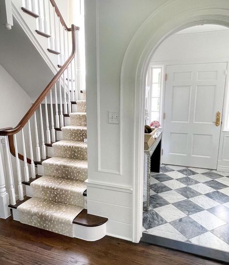 STARK on Instagram: “✨ It’s stair runner week at STARK and we’re kicking it off with a photo series of this gorgeous installation of our 'Nyala' in Sand,…” Carpet Stair Runner, Stark Carpet, Staircase Runner, Flooring Inspiration, Floor Colors, Stair Runner Carpet, Spanish Colonial, Front Entry, Stair Runner