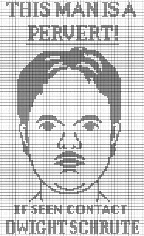 Alpha pattern #90798 | BraceletBook The Office Cross Stitch Pattern Free, The Office Alpha Pattern, Alpha Patterns Funny, Grid Art Ideas, The Office Crochet, Office Tapestry, Office Blanket, Pixel Macrame, Pixel Grid