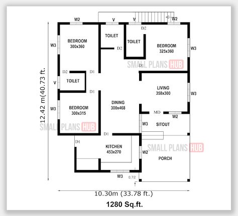 Single Floor House Plan, Bedroom Low Budget, Low Budget House Plans, House Plan And Elevation, Plan And Elevation, Low Budget House, Budget House Plans, Free House Plans, 3 Bedroom House