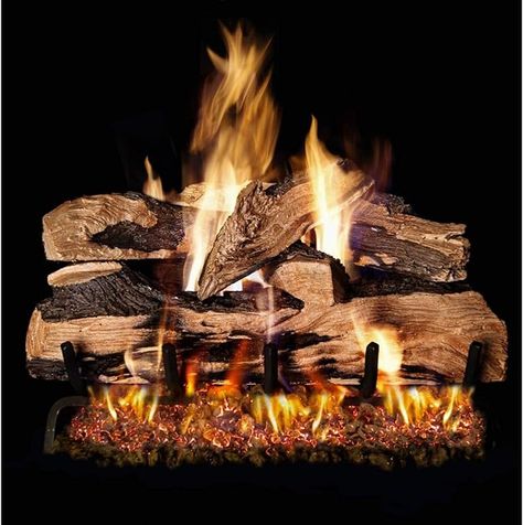 Amazon.com: Peterson Real Fyre 18-inch Split Oak Designer Plus Log Set With Vented Natural Gas G45 Burner - Match Light : Home & Kitchen Gas Log Burner, Fireplace Vent, Vented Gas Fireplace, Gas Log Sets, Fireplace Logs, Oak Logs, Wood Sample, Gas Logs, Safety Valve