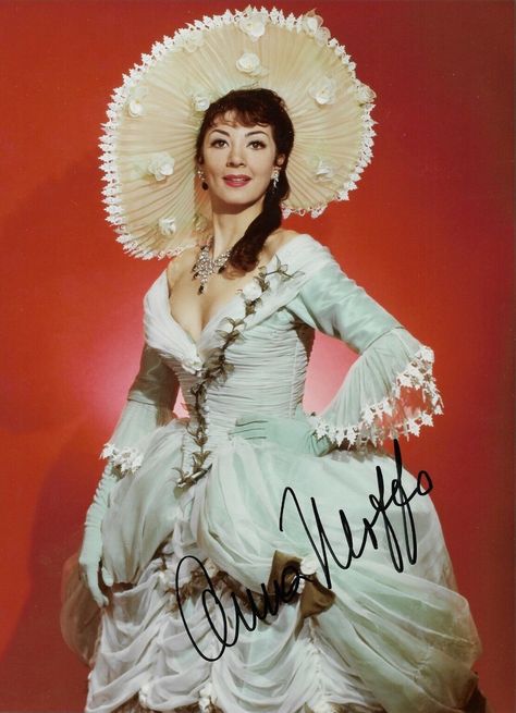 ANNA MOFFO Ed Sullivan Show, La Traviata, The Ed Sullivan Show, Jack And The Beanstalk, Maria Callas, Metropolitan Opera, Beautiful Costumes, Opera Singers, Signed Photo