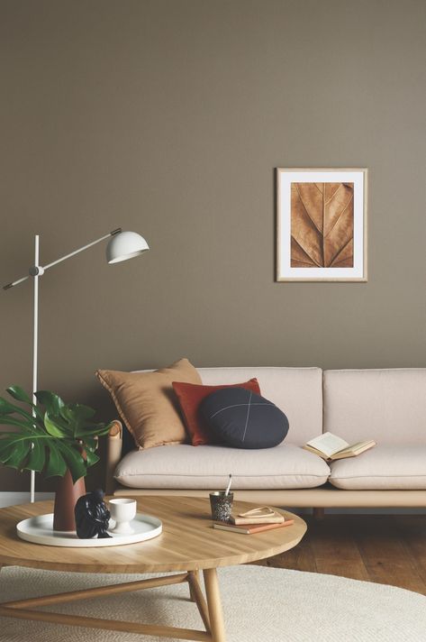 Small living room decor apartment interior design color schemes Brown Walls Living Room, Reka Bentuk Bilik Tidur, Living Room Drawing, Living Room Wall Color, Wall Colours, Room Wall Colors, Room Wall Painting, Living Room Decor Colors, Wall Colour