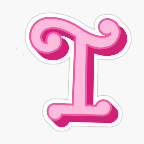 Barbie Letters Free Printable, Barbie Letters, Heart Themed Birthday, Barbie Font, Alphabet Letter Templates, Sticker Drawing, Initial I, Barbie Party Decorations, Initial K