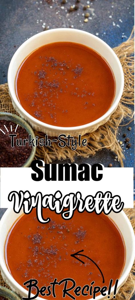 Arabic Salad Dressing, Sumac Dressing Salad Recipes, Sumac Salad Dressing, Sumac Vinaigrette, Sumac Dressing, Mango Salad Dressing, Sumac Recipes, Garlic Salad Dressing, Dressings Recipes