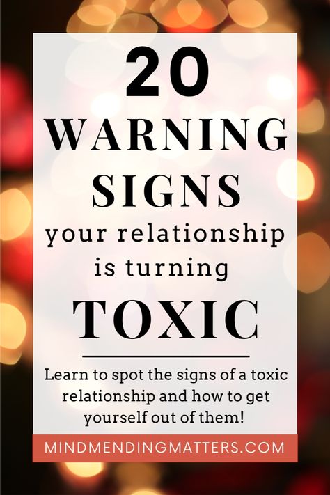 Spotting a toxic relationship early on is crucial to protecting your mental well-being. Here are 20 warning signs of a toxic relationship and what to do about them. In A Toxic Relationship, Empty Promises, Toxic Relationship, The Warning, Toxic People, Toxic Relationships, Warning Signs, Thoughts And Feelings, Joy And Happiness