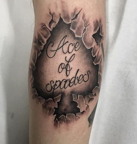 Top 71 Best Ace of Spades Tattoo Ideas - [2020 Inspiration Guide] Elaborate Tattoos, Spades Tattoo, Tattoo Ideas With Meaning, Ace Of Spades Tattoo, Spade Tattoo, Photorealistic Portraits, Metal Songs, Meaning Art, King Of Spades