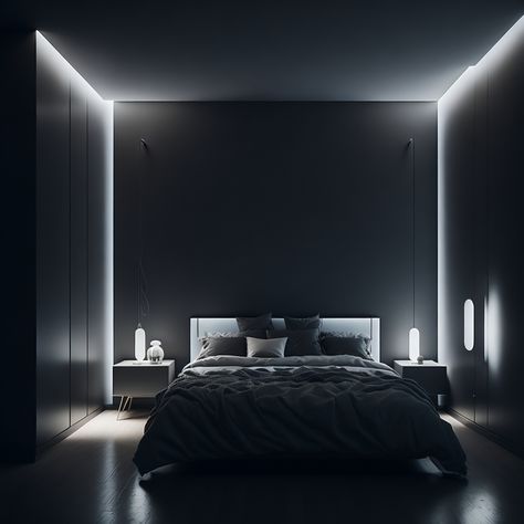 Dark Interior Design, Vibe Rooms, Black Bedroom Decor, Bedroom Furniture Layout, Photo Pinterest, Fyp Aesthetic, Dark Bedroom, Makeover Bedroom, Aesthetic Luxury