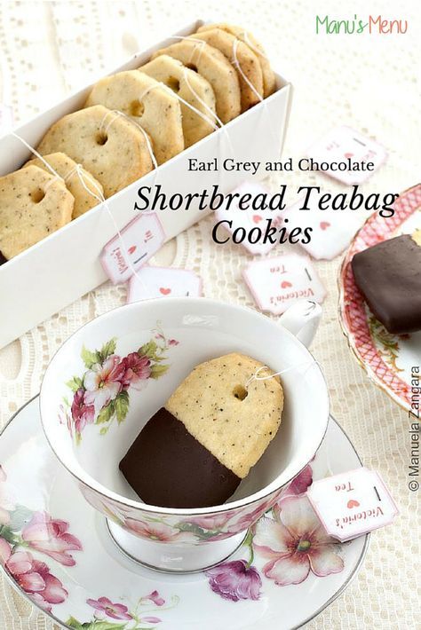 Teabag Cookies, Tea Bag Cookies, Chocolate Shortbread, Tea Party Food, Tea Cookies, Earl Grey Tea, Earl Grey, Shortbread Cookies, High Tea