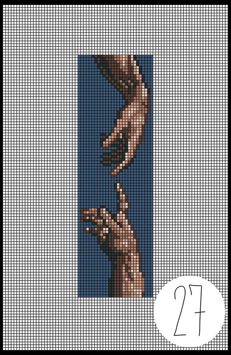 Scene Pixel Art, The Creation Of Adam, Pixel Crochet, Pixel Art Grid, Tapestry Crochet Patterns, Pola Kristik, Cross Stitch Bookmarks, Diy Bracelets Patterns, Pixel Pattern