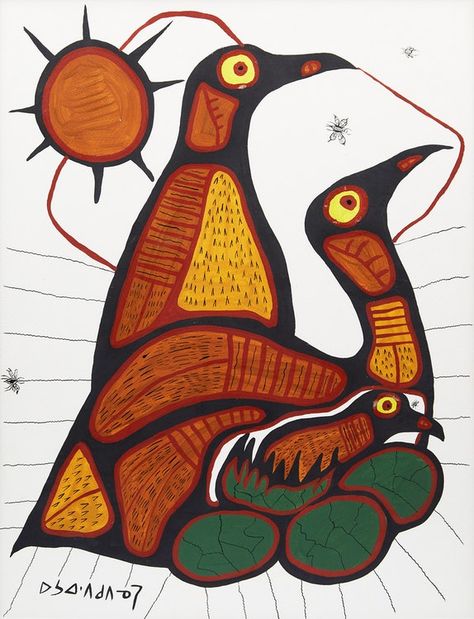 Norval Morriseau Family of Loons Norval Morrisseau, Expo 67, Indigenous Art, First Nations, Art Auction, Art Galleries, The Artist, Folk Art, Toronto