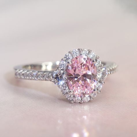 Silver And Pink Wedding Ring, Light Pink Ring, Pink Wedding Rings Diamond, Pink Sterling Silver Ring, Pink Engagement Ring Vintage, Pink Promise Rings, Pink Rings Engagement, Pink Promise Ring, Engagement Rings Pink