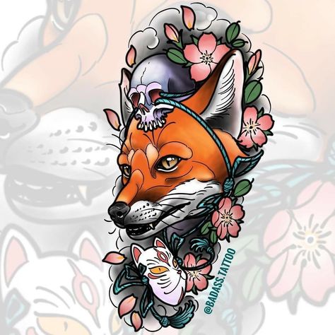 Red Fox Tattoos, Neo Traditional Art, Fox Tattoo Design, Traditional Tattoo Design, Fox Tattoo, Japanese Artwork, Japan Tattoo, Japanese Tattoo Designs, Desenho Tattoo