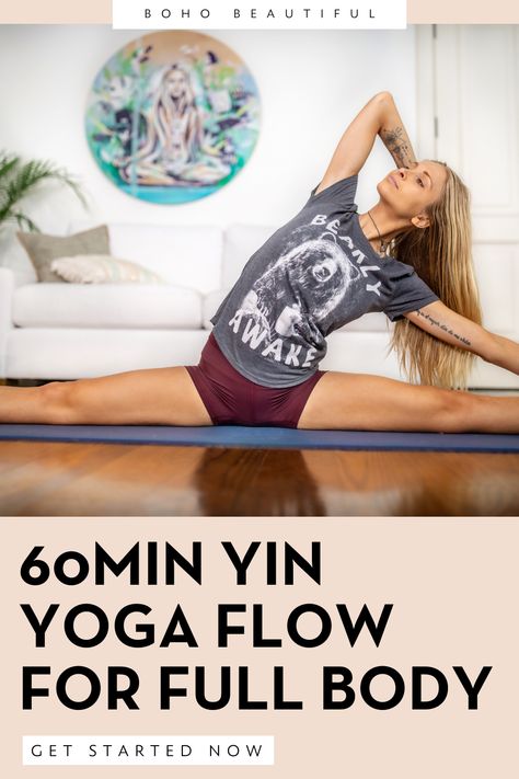 60 Min Yin Yoga Sequence, Yin Yoga For Letting Go, Yin Yoga Full Moon Sequence, Yin Yoga Sequence Hip Openers, Yin Yoga No Props, Conscious Breathing, Boho Beautiful Yoga, Full Body Yoga, Hata Yoga