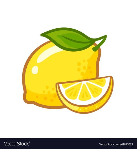 Lemon Pictures Art, Lemon Vector Illustration, Lemon Cartoon Drawing, Lemon Cute Drawing, How To Draw A Lemon, Lemon Animation, Cute Lemon Drawing, Lemon Drawing Simple, Lemons Drawing