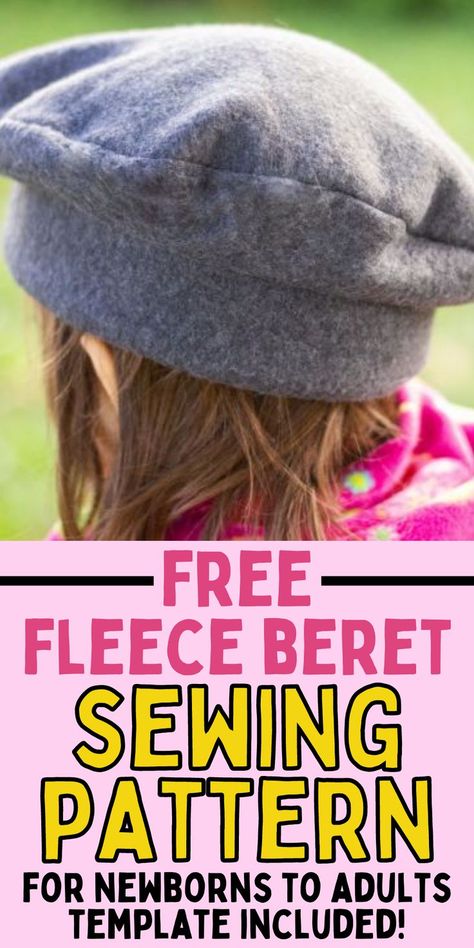 How to make a beret. Tips for sewing a beret. Easy tips for making a beret. Diy Beret Hat, How To Make A Beret, Beret Sewing Pattern, Winter Sewing Patterns, Beret Hat Pattern, Fleece Sewing Projects, Hat Sewing Pattern, Fleece Projects, Tips For Sewing