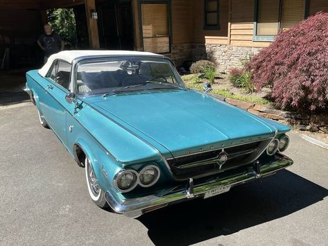 This rare 1963 Chrysler 300 Pace Car Convertible - 1 of only 1,800 made - looks like a great driver and a fun ride. Check it out! #1963, #300, #Chrysler Chrysler 300 Convertible, Car Convertible, Vinyl Doors, Turquoise Painting, About Cars, Indianapolis 500, Convertible Top, A Barn, Chrysler 300