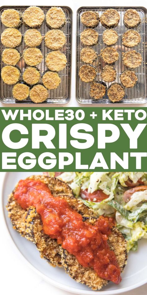 Paleo Eggplant Recipes, Low Carb Eggplant Recipes, Volume Foods, Crispy Baked Eggplant, Whole 30 Keto, Ways To Cook Eggplant, Keto Eggplant, Cook Eggplant, Vegan Plan