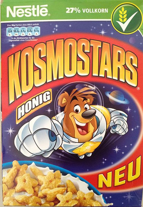 Honey Kosmostars = Estrelitas brand (also known as Kosmostars, Stars, or Estrellitas) is a star-shaped honey-coated breakfast cereal with a delicious out-of-this-world taste. Honey Cereal, Cereal Packaging, Best Cereal, Childhood Aesthetic, Cereal Killer, Packaged Snacks, Where Are You Now, Granola Cereal, Breakfast Of Champions