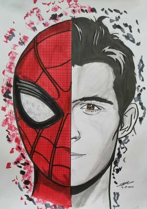 Tom Holland Spider Man Peter Parker, Peter Parker, Tom Holland, Funny Cat, Funny Cats, Holland, Spiderman, Universe, Male Sketch