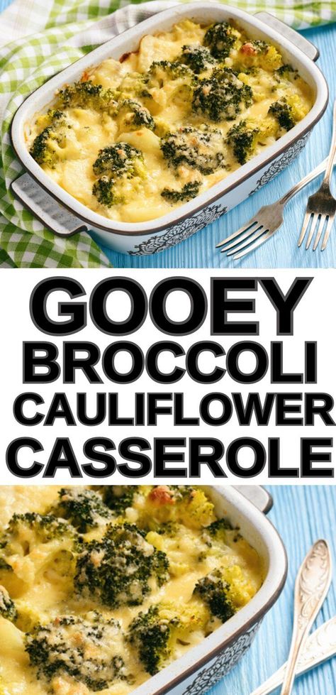 Need the prefect side dish? You found it. This Gooey & Cheesy Broccoli Cauliflower Casserole is the perfect vegetable side dish for any gathering and just as easy to make for a weeknight meal. This Broccoli Casserole is a family friendly healthy side dish that tastes indulgent with broccoli and cauliflower swimming in a quick & easy homemade cheese sauce and then baked in the oven. One of the best vegetable sides dishes you'll ever make. Vegetable Sides Dishes, Cheesy Broccoli Cauliflower Casserole, Broccoli And Cauliflower Casserole, Cheesy Broccoli Cauliflower, Easy Homemade Cheese, Cheesy Casserole Recipes, Broccoli Cauliflower Casserole, Balanced Recipes, Casserole Side Dishes