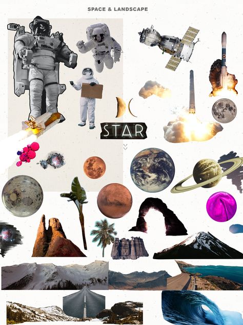 Collage Space Art, Cooking Scrapbook, Collage Items, Chris Mclean, Space Collage, Purple Art Abstract, Grainy Gradient, Collage Elements, Magazine Collage