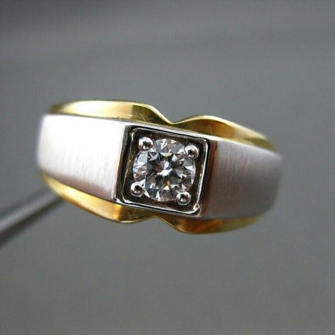 Bringing your #feelings to #life  #platinum & #gold #fusion with #solitaire #diamond for #men #engagementring #weddingring Engagement Ring For Him, Mens Ring Designs, Couple Ring Design, Cool Rings For Men, Bijoux Art Nouveau, Gold Earrings Models, Gents Ring, Man Ring, Mens Rings Fashion