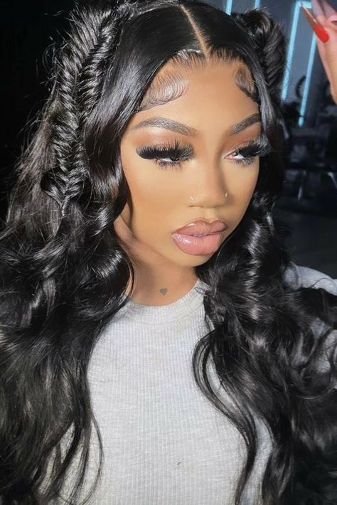 Lace Wigs Styles, Weave Ponytail Hairstyles, Frontal Wig Hairstyles, Birthday Hairstyles, Quick Weave Hairstyles, Frontal Hairstyles, Pretty Braided Hairstyles, Flat Iron Hair Styles, Dope Hairstyles