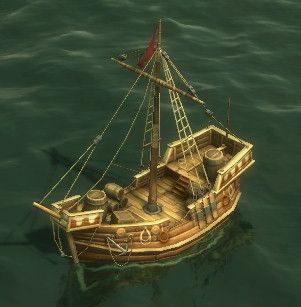 Small trading ship - Anno 1404 Wiki Small Pirate Ship Art, Small Pirate Ship, One Piece Boat, Medieval Ships, Medieval Ship, Junk Ship, Boat Icon, Pirate Ship Model, Galleon Ship