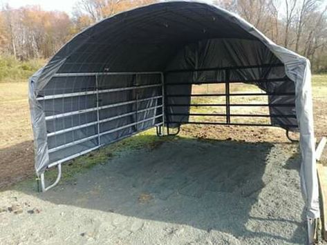 Horse Shelter Plans, Horse Shelter Ideas, Diy Horse Shelter, Horse Run In Shelter, Pasture Shelter, Field Shelters, Horse Pens, Horse Shed, Livestock Barn