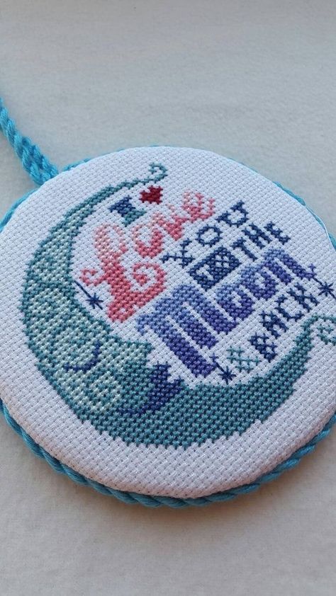 Moon Pie, Wedding Cross Stitch Patterns, Finished Cross Stitch, Cross Stitch Love, Completed Cross Stitch, Cross Stitch Heart, Cross Stitch Pictures, Stitch Book, Cross Stitch Baby