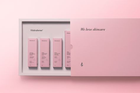 HIDRABENE on Behance Penyimpanan Makeup, Ecommerce Packaging, Cosmetic Packaging Design, Skincare Packaging, Perfume Packaging, Creative Package, Cosmetic Design, Cosmetic Box, Box Packaging Design