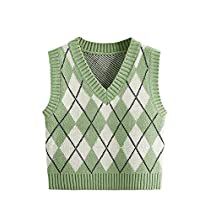 Plaid Sweater Vest, Patio Dress, Argyle Sweater Vest, Causal Outfits, Sweater Vest Women, Spring Fabric, Argyle Sweater, Sweater Brands, Top Sweater