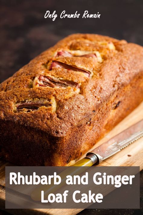 An easy to make loaf cake with warming ginger notes and delicious tangy pieces of rhubarb. #Onlycrumbsremain #loafcake #everydaycake #easycake #rhubarb Book Choy, Vegetable Cakes, Ginger Loaf Cake, Cakes Slices, Ginger Loaf, Stem Ginger, Apple Cakes, Sweet Bakes, 10 Cake