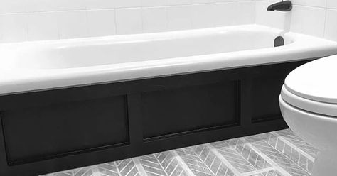 Bathtub Skirt Diy, Tub Skirt Ideas Diy, Tub Skirt Ideas, Diy Tub Skirt, Bathtub Skirt, Tub Skirt, Upgrade Bathroom, Diy Tub, Bathroom Tile Diy