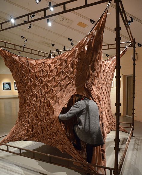 step inside skin: NEON's inhabitable sculpture made from tights Fabric Installation, Textile Sculpture, Interactive Installation, Pool Bar, Installation Design, Sculpture Installation, Soft Sculpture, Step Inside, Kombucha