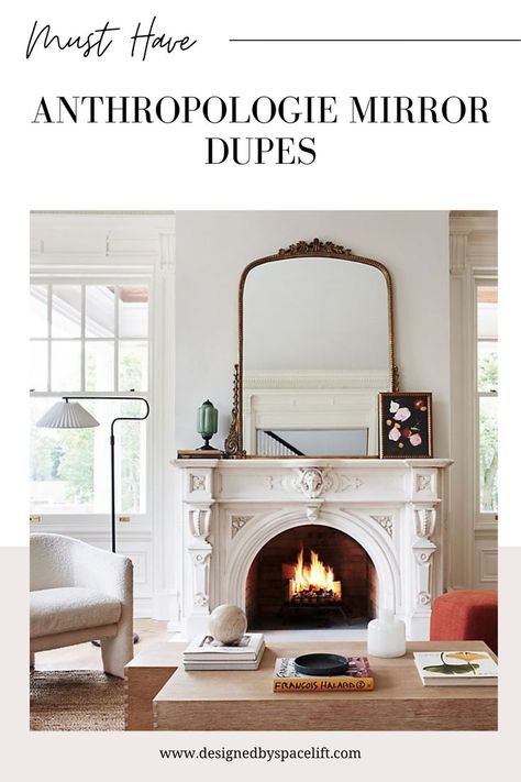 Large Mirror Over Fireplace, Anthro Mirror, Mirror Over Fireplace, Gleaming Primrose Mirror, Primrose Mirror, Anthropologie Mirror, Trendy Mirrors, Fireplace Mirror, Large Wall Mirror