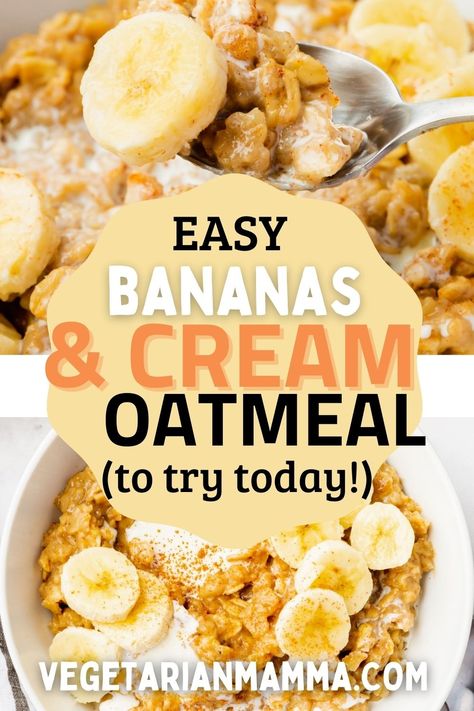 Oatmeal Banana Recipes Healthy, Oatmeal For Kids Breakfast, Oatmeal With Granola, Fruit And Cream Oatmeal, Banana And Cream Oatmeal, Bananas Foster Oatmeal, Banana Cream Oatmeal, Banana Oatmeal Recipes Breakfast, Oatmeal Banana Recipes