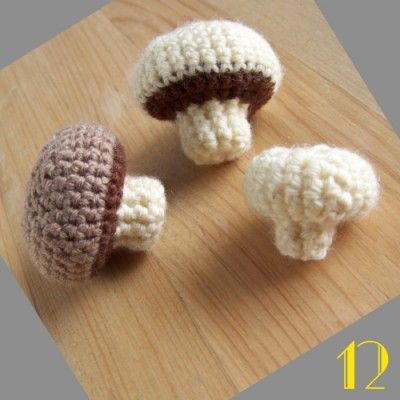 Kawaii Amigurumi, Confection Au Crochet, Crochet Fruit, Crochet Mushroom, Food Patterns, Crochet Plant, Crochet Food, Crochet Diy, Play Food