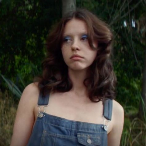 Maxine X, Mia Goth, A Woman, Overalls, Blue