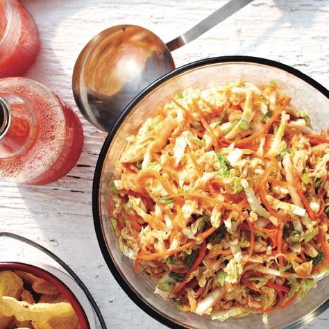 Kimchee coleslaw recipe <--had this today at a local Korean restaurant and had to find a recipe on Pinterest :O) Kimchi Slaw, Vegan Kimchi, Vegan Coleslaw, Vegan Bbq, Vegetarian Cabbage, Slaw Recipes, Coleslaw Recipe, Potluck Recipes, Vegetable Salad