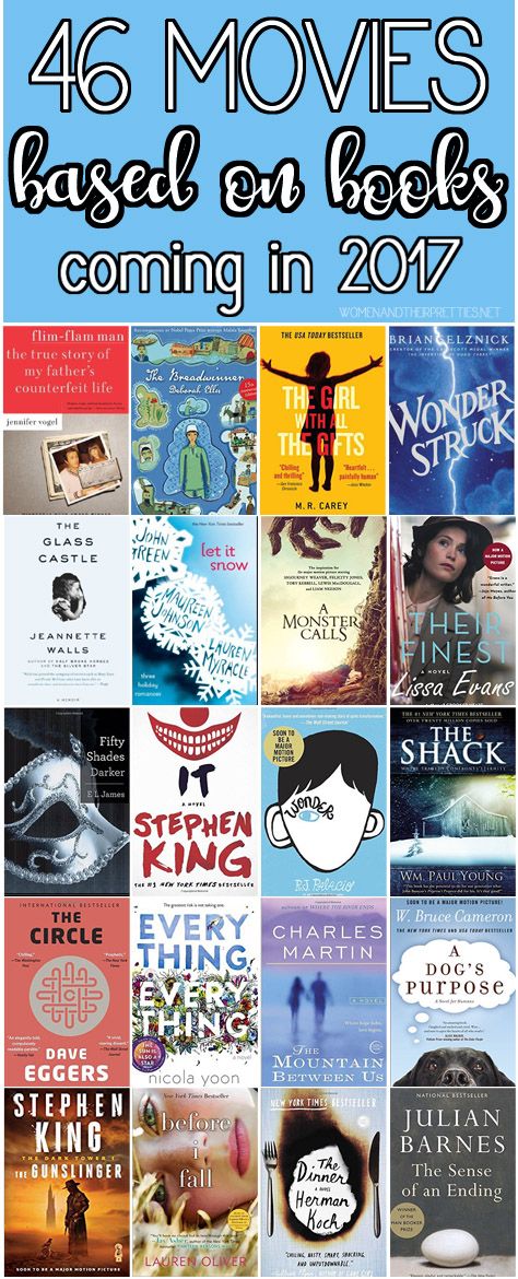 Add these books to your 2017 Reading List! 46 Movies Based on Books coming in 2017. Read it before you watch it! Which one are you the most excited about? Books Based On Movies, Movies Based On Books, Books And Tea, Reading Rainbow, Book Suggestions, Reading Challenge, Reading Material, Big Book, Which One Are You