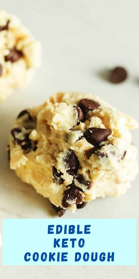 Keto Edible Cookie Dough, Low Carb Cookie Dough, Keto Cookie Dough, Edible Cookie Dough Recipe, Cookie Dough Recipe, Keto Treats, Keto Chocolate Chips, Keto Sweets, Keto Friendly Desserts