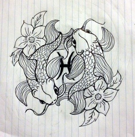 Koi Fish Pisces Tattoo, Pisces Fish Drawing, Pisces Koi Fish, Koi Fish Pisces, Pisces Fish Tattoo, Pisces Drawing, Pisces Fish Tattoos, Neck Tats, Pisces Symbol