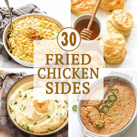 Sides For Breaded Chicken, Sides Dishes For Fried Chicken, Fried Chicken Sides For Party, Best Sides For Fried Chicken, What To Serve With Fried Chicken, Sides With Fried Chicken, Fried Chicken Sides Dishes Ideas, Fried Chicken Buffet, Side Dishes For Fried Chicken