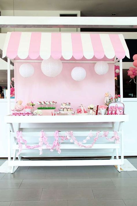 Hello Kitty Sakura Birthday Party Ideas | Photo 5 of 20 | Catch My Party Hello Kitty Sweet Table, Sakura Birthday, Hello Kitty Sakura, Birthday Hello Kitty, Hello Kitty Birthday Party, Craft Fairs Booth, Ice Cream Birthday Party, Craft Booth Displays, Hello Kitty Themes